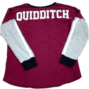 Harry Potter Sweater Women Small Maroon Rugby Sweatshirt‎ Quidditch Lightweight